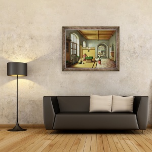 Tablou inramat - Hendrik van Steenwyk - Hristos in Casa Marta si Maria, 60 x 80 cm - Img 2