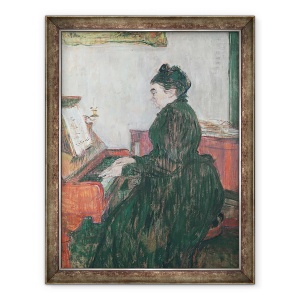 Tablou inramat - Henri de Toulouse-Lautrec - Madame Pascal la pian in salonul Chateau de Malrome, 60 x 80 cm