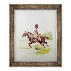 Tablou inramat - Henri Georges Jacques Chartier - Soldat al garzii imperiale calare, 70 x 85 cm