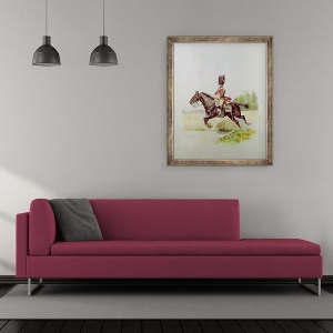 Tablou inramat - Henri Georges Jacques Chartier - Soldat al garzii imperiale calare, 70 x 85 cm - Img 2
