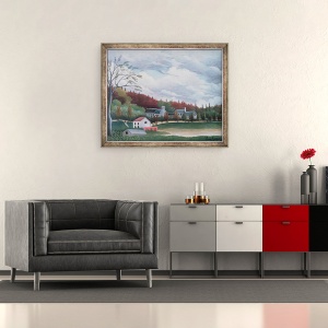 Tablou inramat - Henri J.F. Rousseau - Bievre la Gentilly, 50 x 60 cm - Img 2