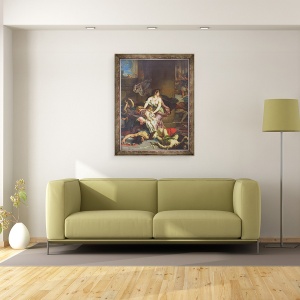 Tablou inramat - Henri Leopold Levy - Joash salvat de masacrul familiei regale, 60 x 80 cm - Img 2