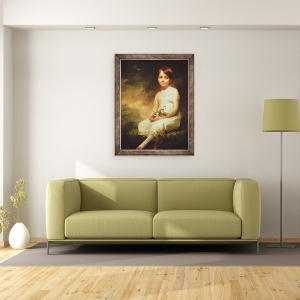 Tablou inramat - Henry Raeburn - Fetita cu flori sau inocenta, 60 x 80 cm - Img 2