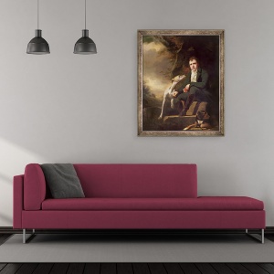 Tablou inramat - Henry Raeburn - Portretul lui Sir Walter Scott si cainii sai, 50 x 60 cm - Img 2