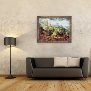 Tablou inramat - Herri met de Bles - Peisaj cu Forge, 70 x 90 cm - Img 2
