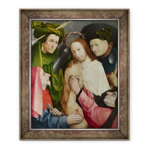Tablou inramat - Hieronymus Bosch - Hristos a batjocorit incoronarea cu spini c.1490-1500, 50 x 60 cm