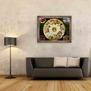 Tablou inramat - Hieronymus Bosch - Tabletop cu cele sapte pacate de moarte si cele patru ultime lucruri ulei pe panou, 60 x 80 cm - Img 2