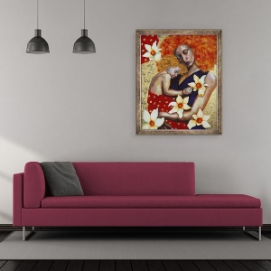 Tablou inramat - Hilary Dunne - Mama si Copil, 50 x 60 cm - Img 2