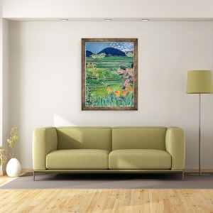 Tablou inramat - Hilary Simon - Lovina Ricefields cu crini si Frangipani, Bali, 60 x 80 cm - Img 2