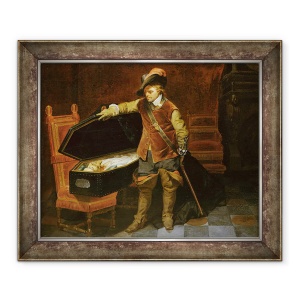 Tablou inramat - Hippolyte Delaroche - Oliver Cromwell 1599-1658 cu sicriul lui Carol I 1600-49 1846, 50 x 60 cm