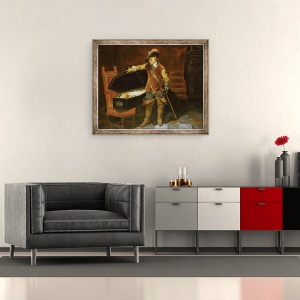 Tablou inramat - Hippolyte Delaroche - Oliver Cromwell 1599-1658 cu sicriul lui Carol I 1600-49 1846, 50 x 60 cm - Img 2