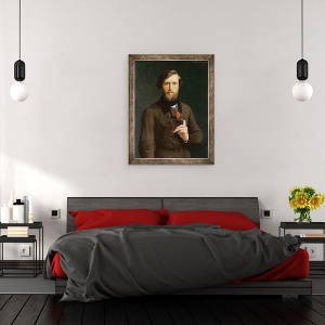 Tablou inramat - Hippolyte Flandrin - Portretul Contelui Felix dArjuzon 1800-74 1841, 70 x 90 cm - Img 3