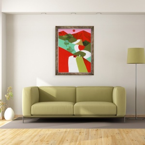 Tablou inramat - Hiroyuki Izutsu - Cale de munte rosu, 70 x 90 cm - Img 2