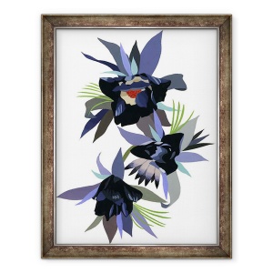 Tablou inramat - Hiroyuki Izutsu - Floare imaginara neagra, 60 x 80 cm
