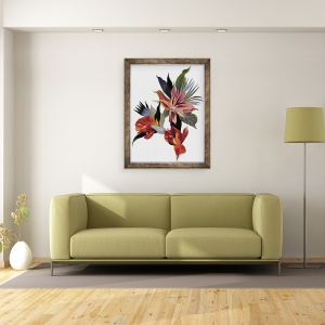 Tablou inramat - Hiroyuki Izutsu - O floare imaginara cu o baza rosie., 60 x 80 cm - Img 2