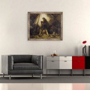 Tablou inramat - Honore Daumier - Privegherea lui Don Quijote, 70 x 85 cm - Img 2