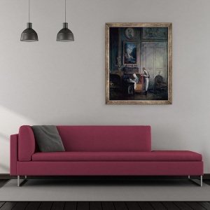 Tablou inramat - Hubert Robert - Pranzul doamnei Geoffrin, 50 x 60 cm - Img 2