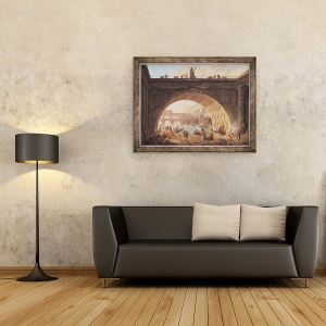 Tablou inramat - Hubert Robert - Un port, 60 x 80 cm - Img 2
