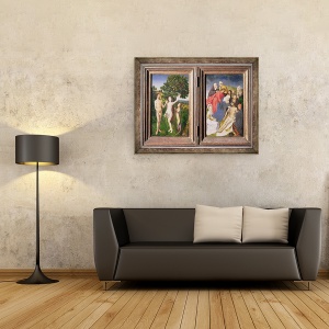 Tablou inramat - Hugo van der Goes - Dipticul Caderii Omului si Rascumpararea Plangerarea lui Hristos, 60 x 80 cm - Img 2
