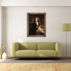 Tablou inramat - Hyacinthe Rigaud - Nicolas Boileau 1636-1711 dupa 1704, 60 x 80 cm - Img 2