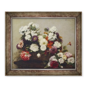 Tablou inramat - Ignace Henri Jean Fantin-Latour - Natura statica cu flori, 50 x 60 cm