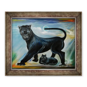 Tablou inramat - Ikahl Beckford - Pantera Neagra, 70 x 85 cm