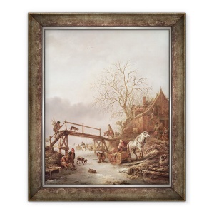 Tablou inramat - Isack van Ostade - O scena de iarna, 70 x 85 cm