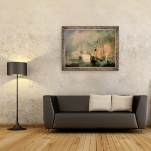 Tablou inramat - Ivan Konstantinovich Aivazovsky - Batalia de la Navarino, 20 octombrie 1827, 60 x 80 cm - Img 2