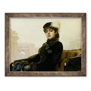 Tablou inramat - Ivan Nikolaevich Kramskoy - Portret De Femeie Necunoscuta, 70 x 90 cm