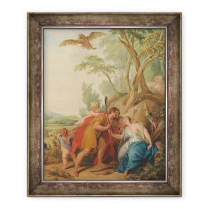 Tablou inramat - Jacob de Wit - Jupiter, Deghizat in Pastor, Mnemosyne seducatoare, Zeita Memoriei, 50 x 60 cm