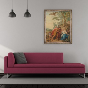 Tablou inramat - Jacob de Wit - Jupiter, Deghizat in Pastor, Mnemosyne seducatoare, Zeita Memoriei, 50 x 60 cm - Img 2