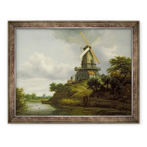 Tablou inramat - Jacob Isaaksz - Moara de vant langa un rau, 60 x 80 cm