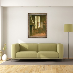 Tablou inramat - Jacobus Vrel - Femeie la o fereastra, 60 x 80 cm - Img 2