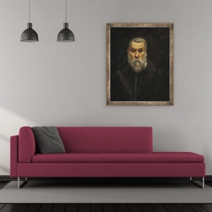 Tablou inramat - Jacopo Robusti Tintoretto - Autoportret, 50 x 60 cm - Img 2