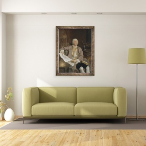 Tablou inramat - Jacques Andre Joseph Camelot Aved - Contele Carl Gustaf Tessin 1695-1770, 60 x 80 cm - Img 2