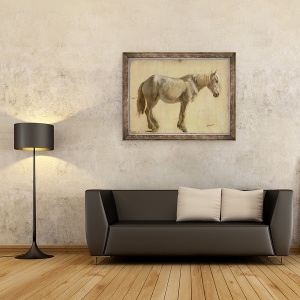 Tablou inramat - Jacques-Laurent Agasse - Studiul unui cal gri, 60 x 80 cm - Img 2