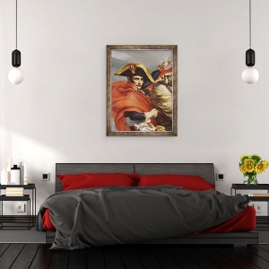 Tablou inramat - Jacques Louis David - Detaliu al lui Napoleon care traverseaza Alpii pe 20 mai 1800, 70 x 90 cm - Img 3