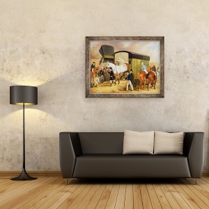 Tablou inramat - James Pollard - Animalele de companie Derby, Sosirea, 60 x 80 cm - Img 2