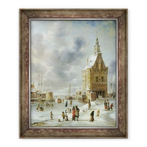 Tablou inramat - Jan Abrahamsz. Beerstraten - Poarta orasului Hoorn, 70 x 85 cm
