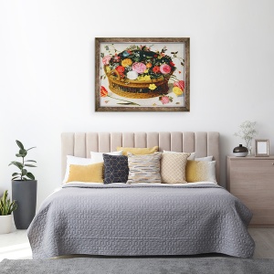 Tablou inramat - Jan Brueghel - Cos de Flori, 70 x 90 cm - Img 3