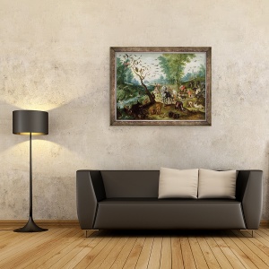 Tablou inramat - Jan Brueghel the Elder - Arca lui Noe, 60 x 80 cm - Img 2