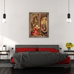 Tablou inramat - Jan Gossaert - Sfantul Luca Pictura Fecioara Maria, 70 x 90 cm - Img 3