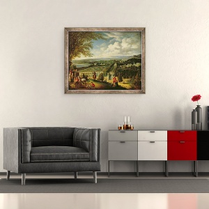 Tablou inramat - Jan Griffier - Plecand la vanatoare la periferia Londrei, 50 x 60 cm - Img 2