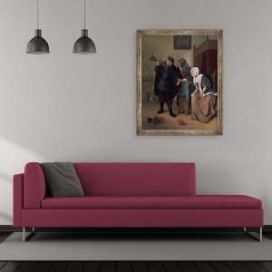 Tablou inramat - Jan Havicksz. Steen - Vizita medicului, 50 x 60 cm - Img 2