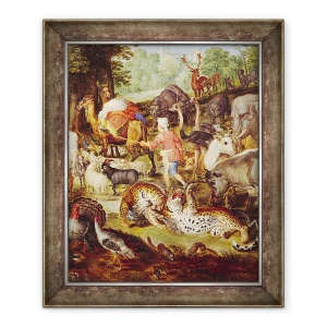 Tablou inramat - Jan Snellinck - Arca lui Noe, detaliu pe partea dreapta, 70 x 85 cm