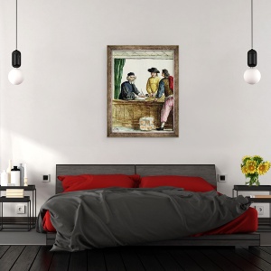 Tablou inramat - Jan van Grevenbroeck - Un negustor evreu cu doi clienti, 70 x 90 cm - Img 3