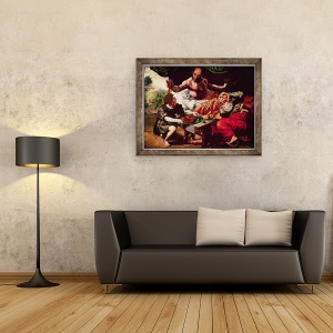 Tablou inramat - Jan van Hemessen - Isaac l-a binecuvantat pe Iacov, 60 x 80 cm - Img 2