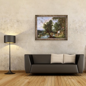 Tablou inramat - Jan van Kessel the Elder - Gradina Edenului, 60 x 80 cm - Img 2