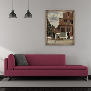 Tablou inramat - Jan Vermeer - Vedere de case din Delft, cunoscut sub numele de Little Street, 50 x 60 cm - Img 2