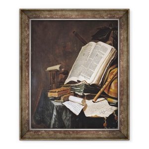 Tablou inramat - Jan Vermeulen - Carti si instrumente muzicale, 70 x 85 cm